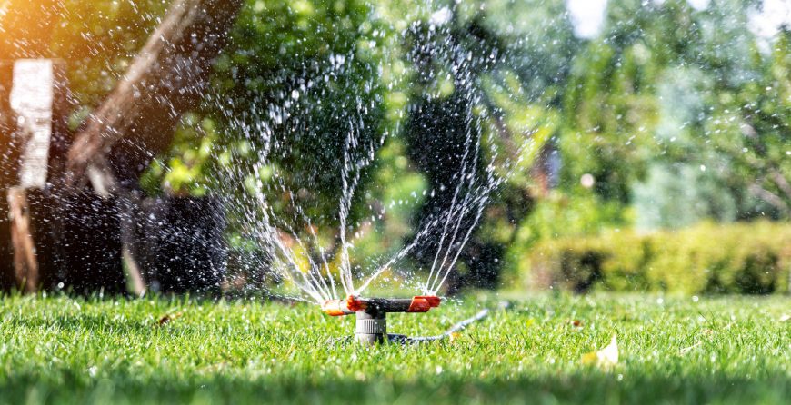 Sprinkler in Garden in Oakville